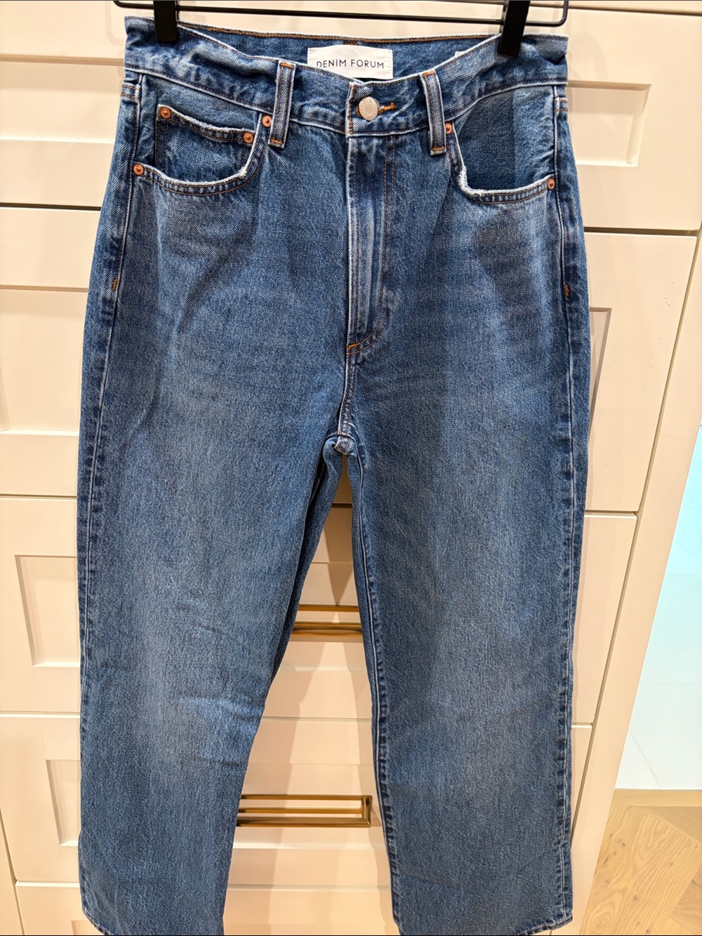 Denim Forum Women's Medium Blue Straight Jeans